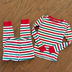 Old Navy Festive Striped Kids Pajama Set - Red, Green, White